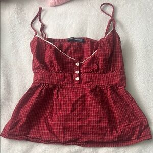 Brandy Melville Red Checkered Cami
